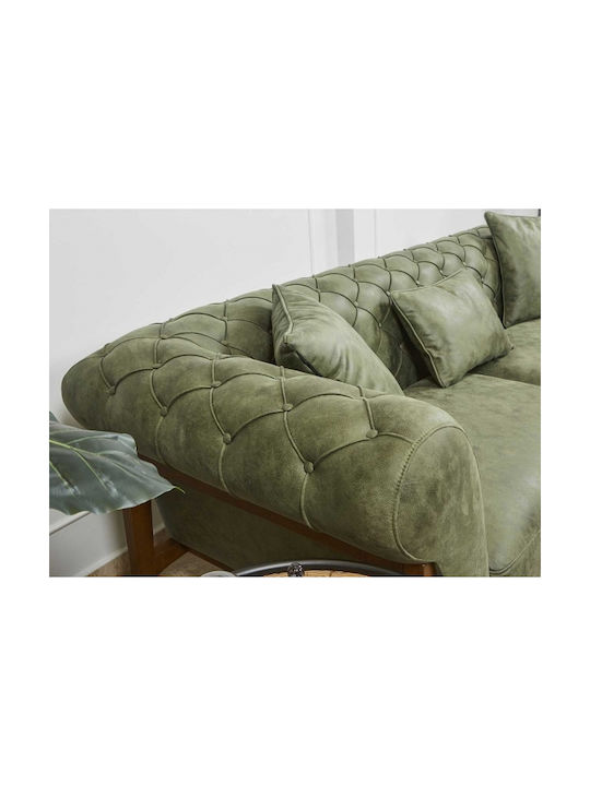 Verde Τριθέσιος Καναπές Verde Rust 240x47x77εκ.
