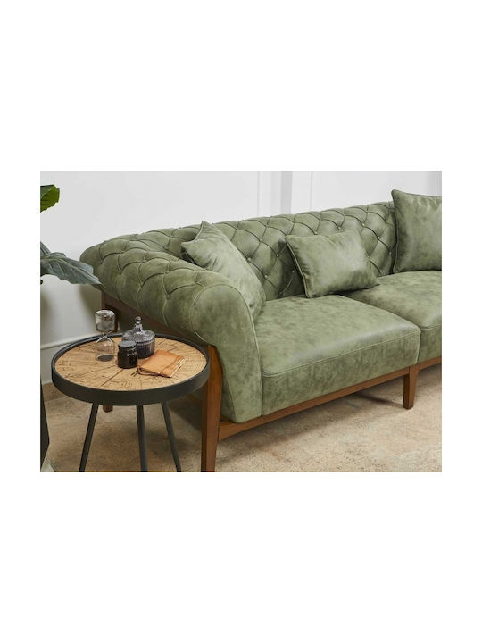 Verde Τριθέσιος Καναπές Verde Rust 240x47x77εκ.