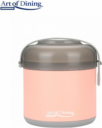 Heinner Loca Δοχείο Φαγητού Inox Ροζ με Χωρίσματα 600ml