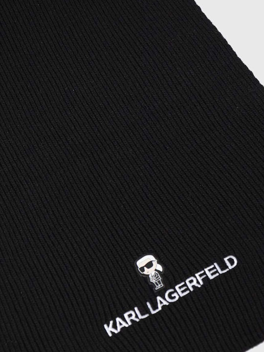 Karl Lagerfeld Men's Wool Scarf Black