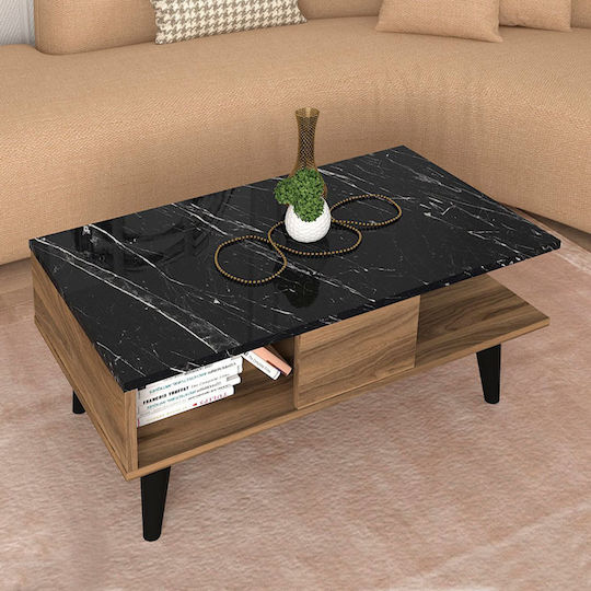 Central Coffee Table Andros Walnut - Black Central Coffee Table Andros Walnut - Black
