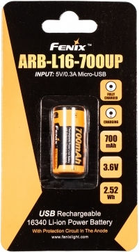 Fenix Επαναφορτιζόμενη Μπαταρία 16340 Li-ion 800mAh 1τμχ