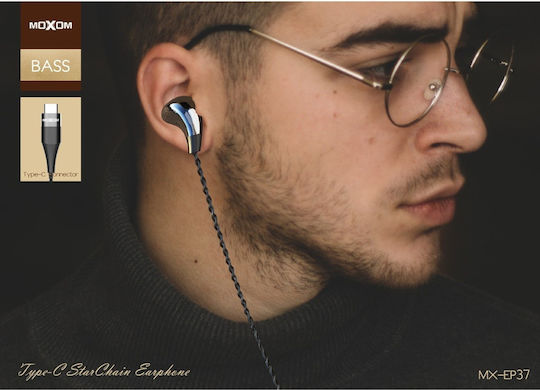 Moxom MX-EP37 In-ear Handsfree Ακουστικά με Βύσμα USB-C