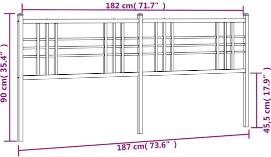 vidaXL Metallic White Bed Headboard 187x90cm