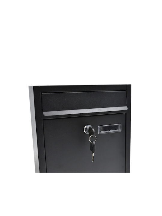 Geko Outdoor Mailbox Metallic in Black Color 32x24x8cm
