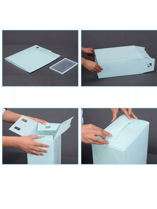 Plastic Cutie de Depozitare cu Capac Albastru 21.5x31x12.5cm 1buc