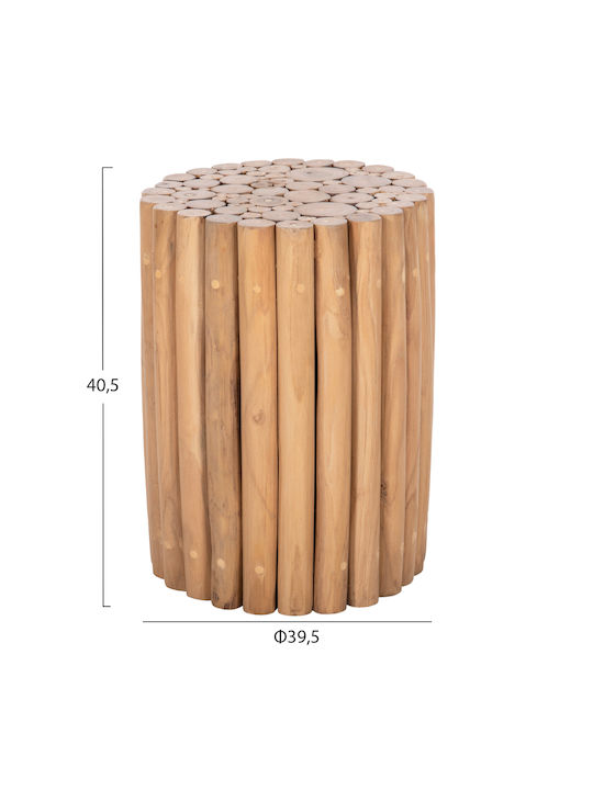 Round Side Table Cooter made of Solid Wood Natural L29xW29xH40.5cm