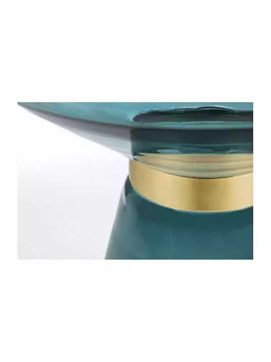 Round Side Table Azmin Glass Blue 36x36x46 cm