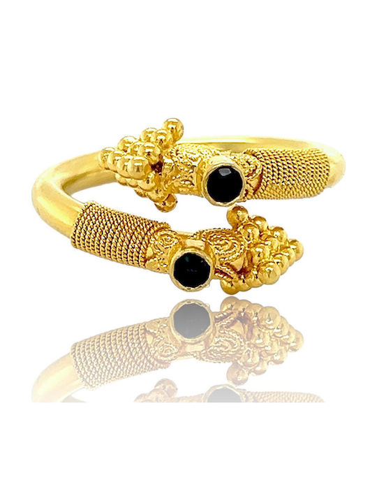 Xryseio Damen Ring mit Steinen aus Gold 18K
