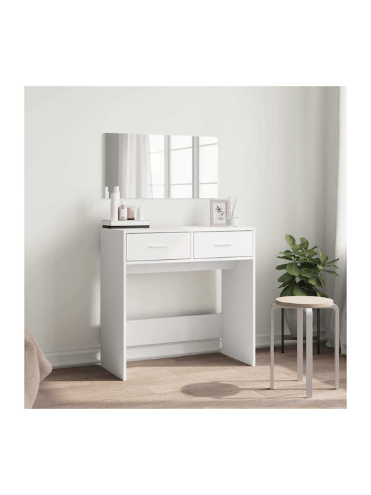 Wooden Makeup Dressing Table White with Mirror 80x39x80cm