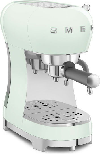 Smeg Μηχανή Espresso 1350W Πίεσης 15bar Pastel Green ECF02PGEU