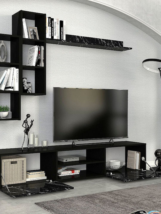 Duana Living Room TV Unit Black L180xW38xH35.7cm