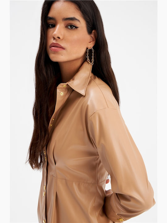 Long Leather Shirt Detail Snap Tassel Collection 2023-2024