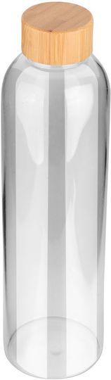 Estia Bamboo Essentials Μπουκάλι Νερού Γυάλινο με Βιδωτό Καπάκι Διάφανο 1000ml