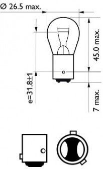 Philips Lămpi Autoturismului Vision P21/4W Simple 12V 21W