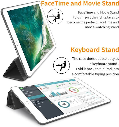 Tech-Protect SMARTCASE Flip Cover Μαύρη (iPad 2017/2018 9.7")
