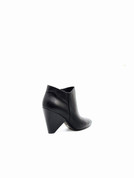 What For Leather Women's Chelsea Boots with High Heel Black