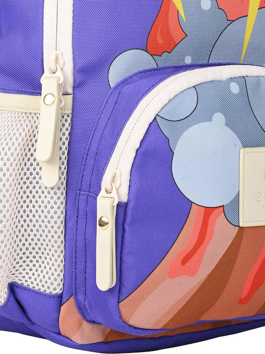 Estia Kid Backpack Σχολική Τσάντα Πλάτης Νηπιαγωγείου Lava Splash με Θήκη για Παγούρι 10lt