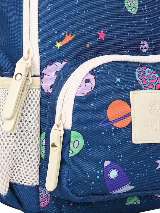 Estia Kid Backpack School Bag Backpack Kindergarten Cosmic Voyagers with Water Bottle Holder 6Liters