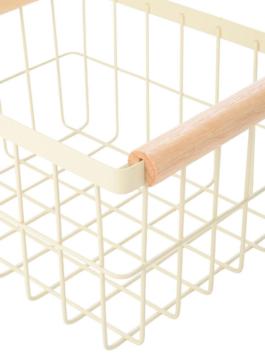 Estia Allure Decorative Basket Metallic with Handles Beige 24x18x13cm