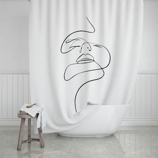 Estia Line Art Duschvorhang 180x200cm Weiß Estia Line Art Duschvorhang 180x200cm Weiß