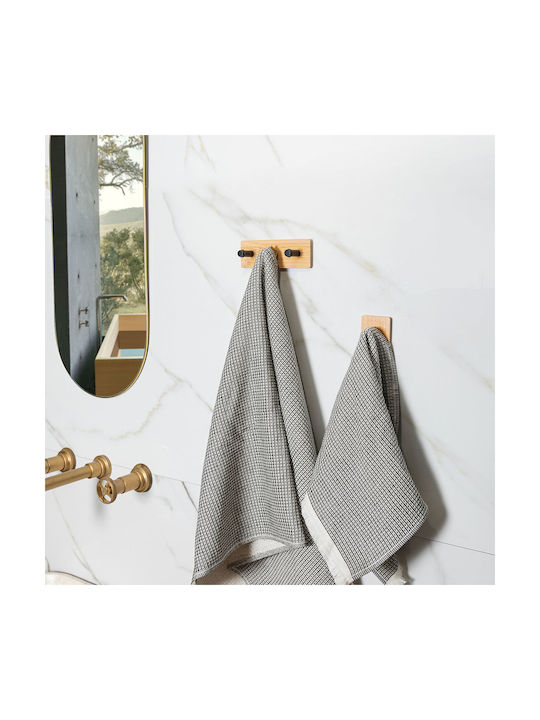 Estia Κρεμάστρα Τοίχου Bamboo Essentials Ξύλινη 3 Θέσεων Καφέ 15x3.8x5cm