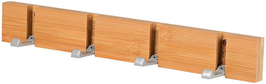 Estia Wandhalterung Hölzernes 4 Haken Beige 40x1.8x5.5cm