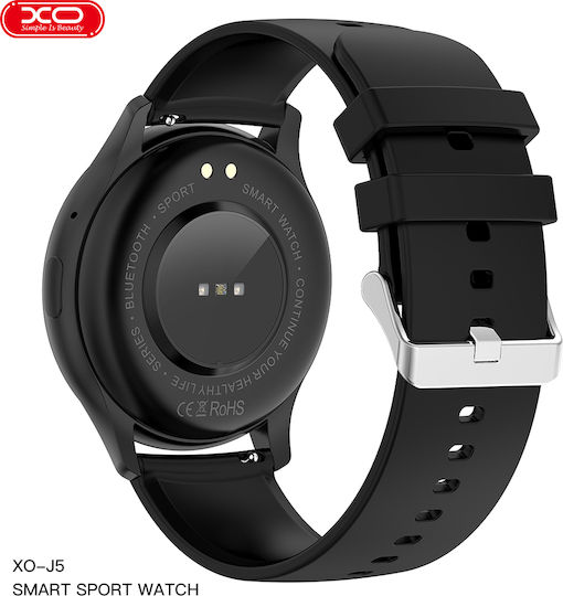 XO J5 Smartwatch με Παλμογράφο (Μαύρο)