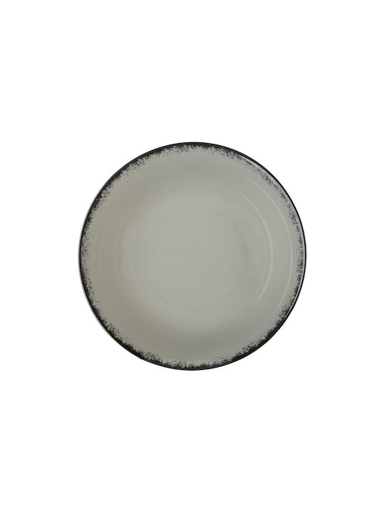 Estia Pearl Plate Soup made of Porcelain Gray with Diameter 23cm