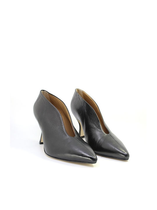 Black Leather Pumps Pf16 D3303 Glossy Nero