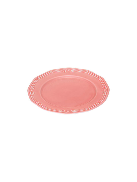 Estia Athénée Plate Shallow Porcelain Pink with Diameter 27cm 1pcs