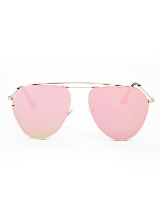 V-store Sunglasses with Gold Metal Frame and Gold Mirror Lens 20.525PINKGREEN