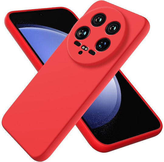 Solid Color Back Cover Silicone Red (Xiaomi 14 Ultra)