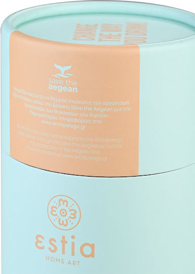 Estia Travel Mug Save The Aegean Recyclable Glass Thermos Stainless Steel BPA Free 350ml Bermuda Green