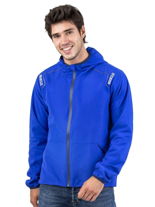 Sparco Work Jacket with Hood Blue