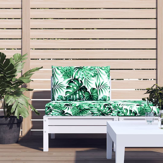 vidaXL Pernă De Canapea Perne Pentru Scaune De Grădină Cu Spătar Verde Waterproof 2 Buc 60x60cm