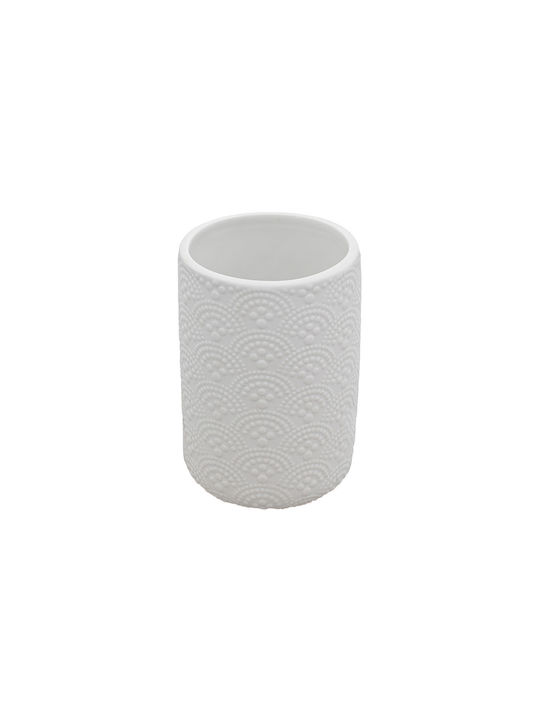 Estia Clay Plastic Cup Holder Countertop White