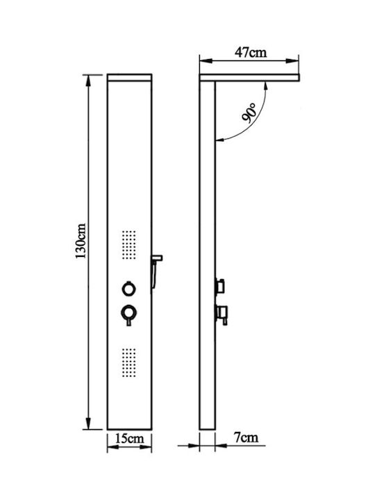 Bormann BTW5050 Shower Column with Hydromassage Function