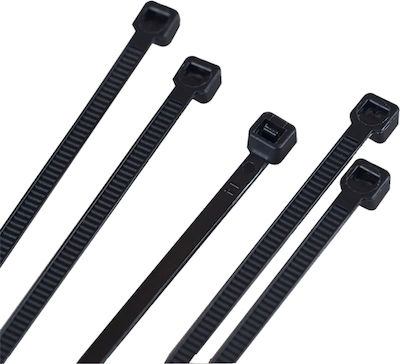 Pack of 100pcs Black Plastic Cable Ties Invictus 150x4mm 22.03.0092