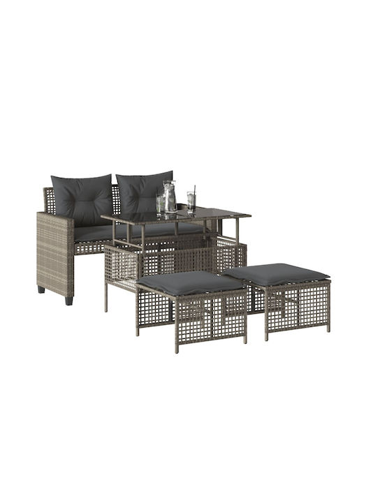 Set Outdoor Lounge Grey with Pillows Συνθ 4pcs