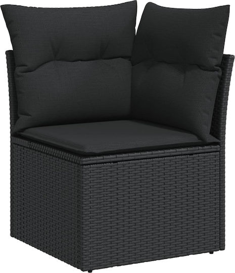 Set Cameră De Zi Pentru Exterior 10 Piese Negru Cu Perne
