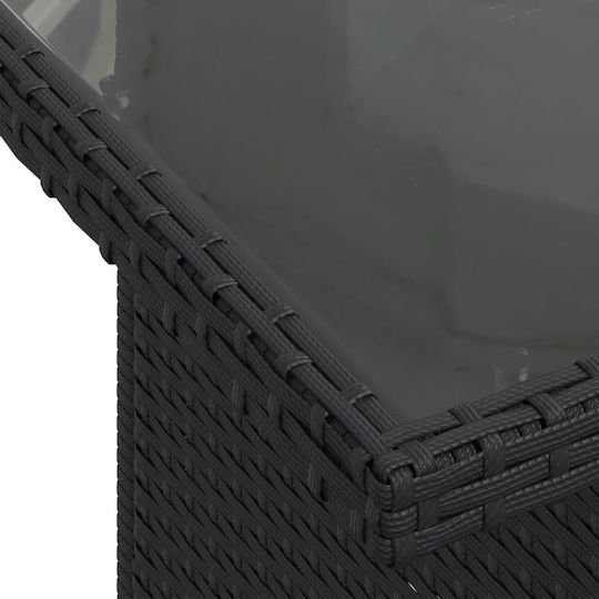 Set Cameră De Zi Pentru Exterior 10 Piese Negru Cu Perne