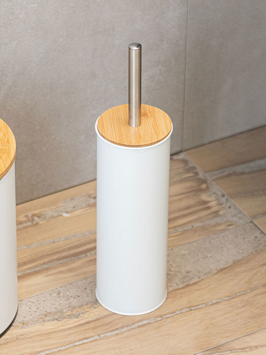 Estia Bamboo Essentials Inox Πιγκάλ Μπάνιου Λευκό
