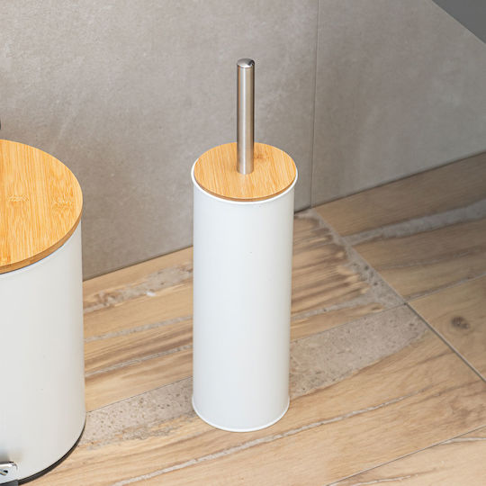 Estia Bamboo Essentials Inox Toilet Brush White