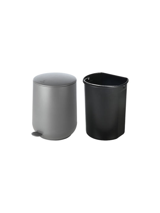 Estia Fjord Plastic Bathroom Basket Soft Close 5lt Gray