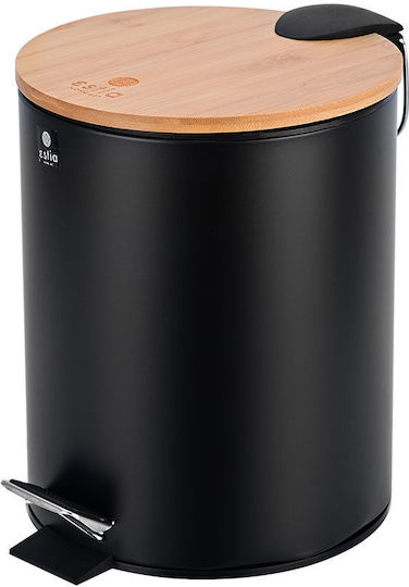 Estia Bamboo Essentials Inox Bathroom Basket 5lt Black