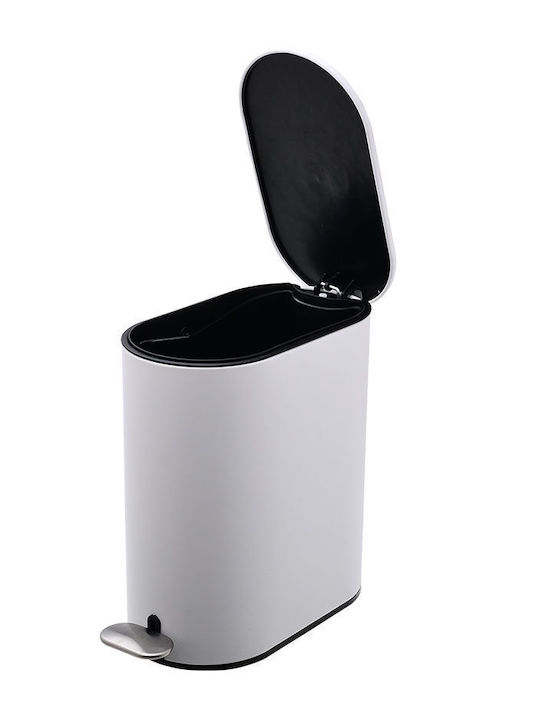 Estia Metallic Bathroom Basket Soft Close 5lt White