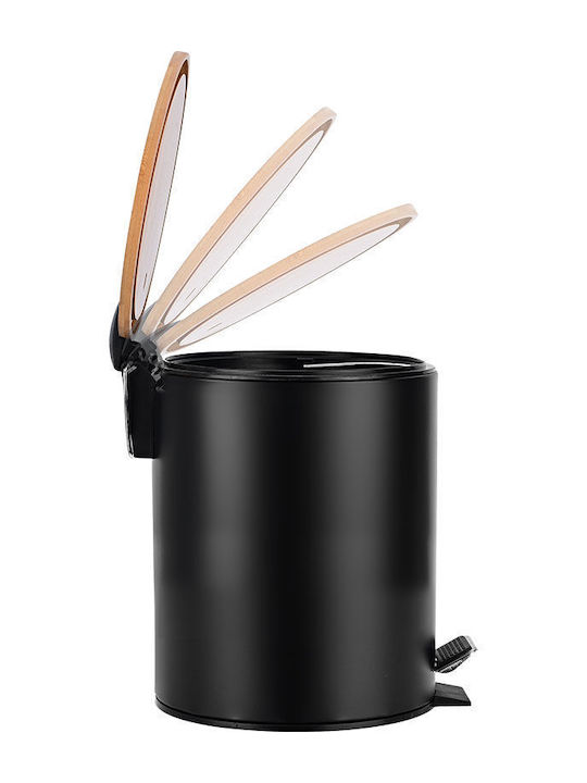 Estia Bamboo Essentials Inox Bathroom Basket 5lt Black