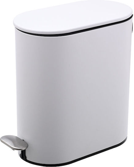 Estia Metallic Bathroom Basket Soft Close 5lt White