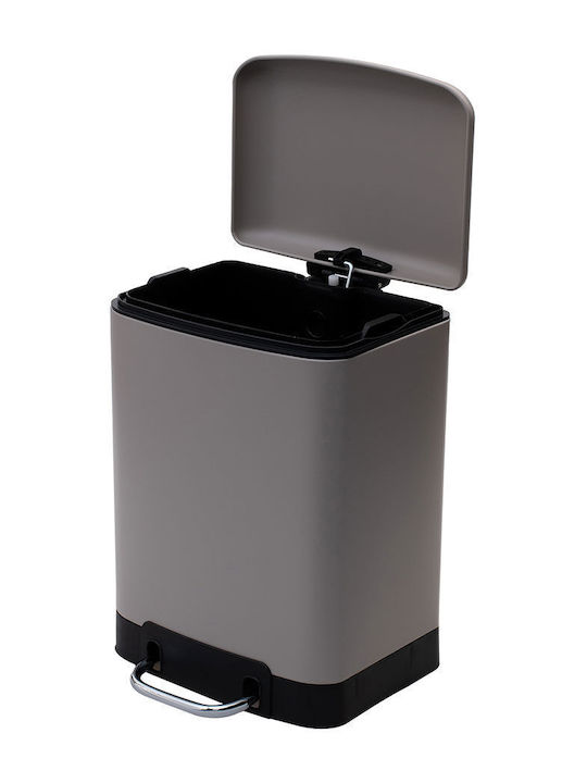 Estia Inox Toilet Bin with Soft Close Lid 6lt Gray